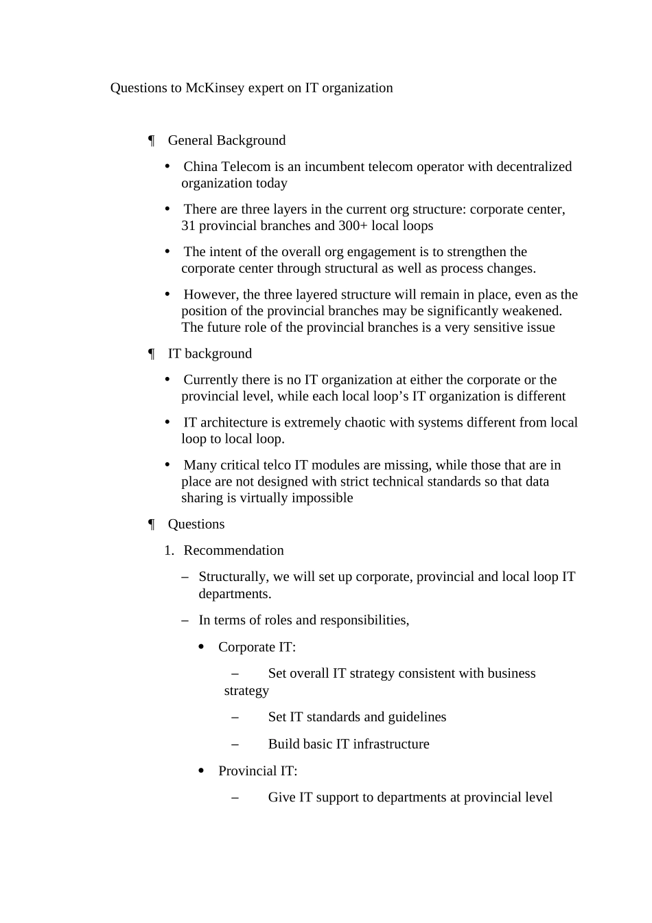 Questions to McKinsey expert on IT organization.doc_第1页