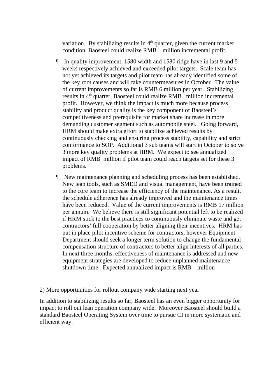 Memo to BS steering committee on LEAN ROLLOUT1.doc_第2页