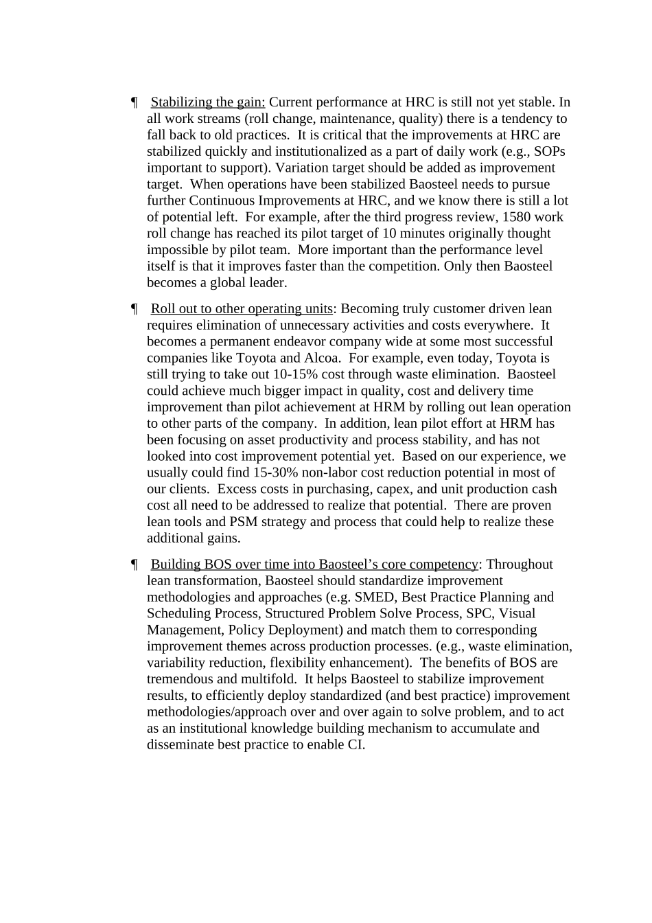 Memo to BS steering committee on LEAN ROLLOUT1.doc_第3页