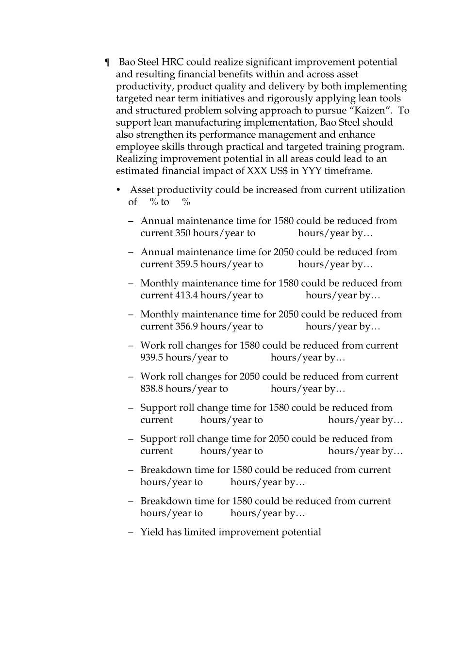 Bao Steel Lean Manufacturing Diagnostic Storyline.doc_第2页