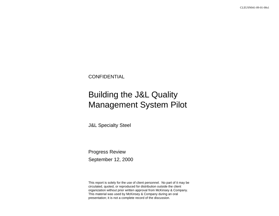 Building the J&L Quality Management System Pilot - QWave Phase 2 Progress Review.ppt_第1页