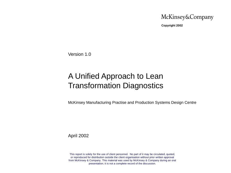 A Unified Approach to Lean Transformation Diagnostics V7.ppt_第1页