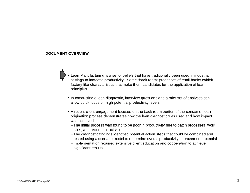 Applying Lean Manufacturing Principles in Labor Intensive Retail Bank.ppt_第2页