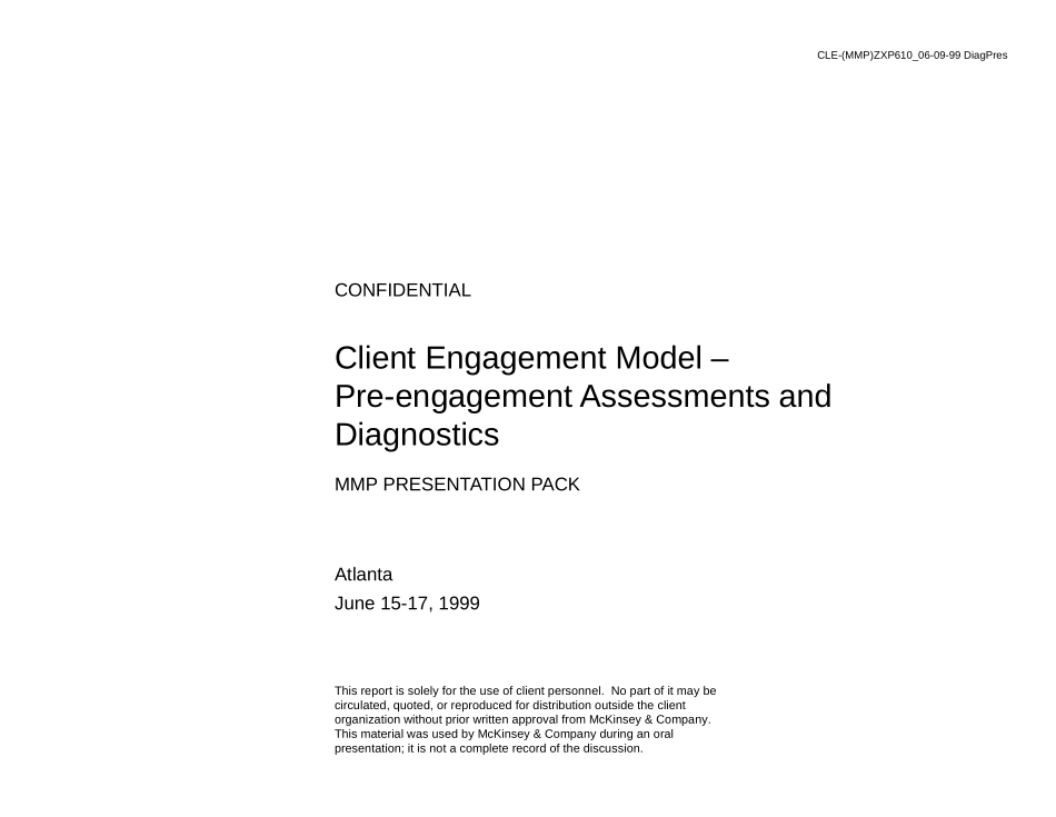 Client Engagement Model - Pre-engagement Assessments and Diagnostics(MMP Presentation).PPT_第1页
