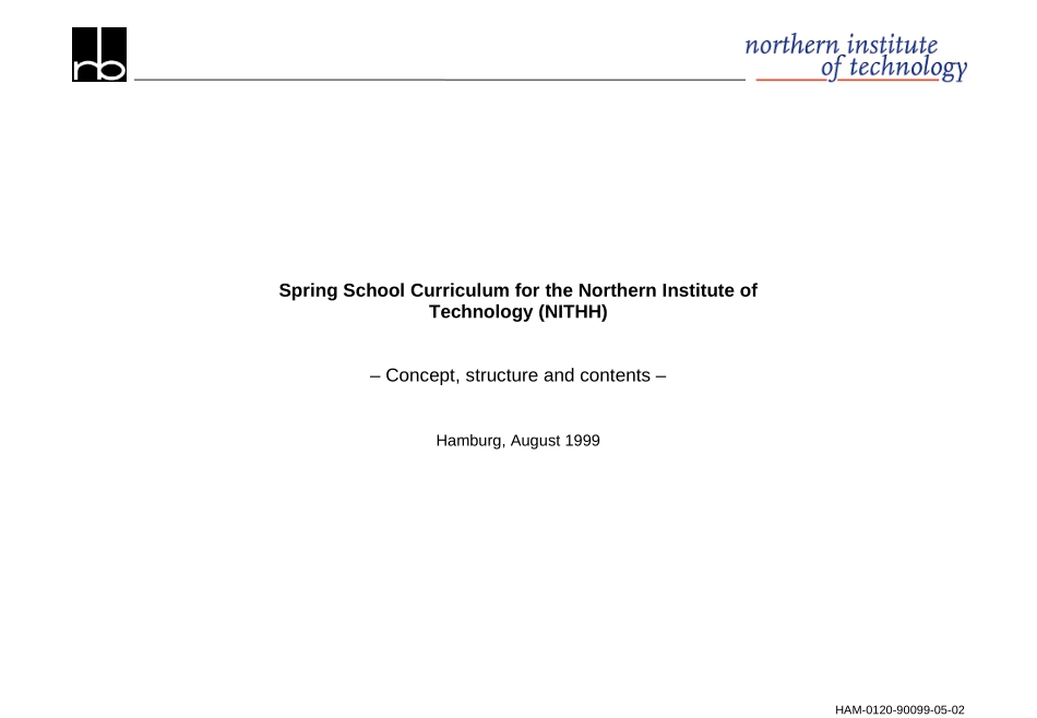Spring School Curriculum for the Northern Institute of Technology (NITHH).ppt_第1页