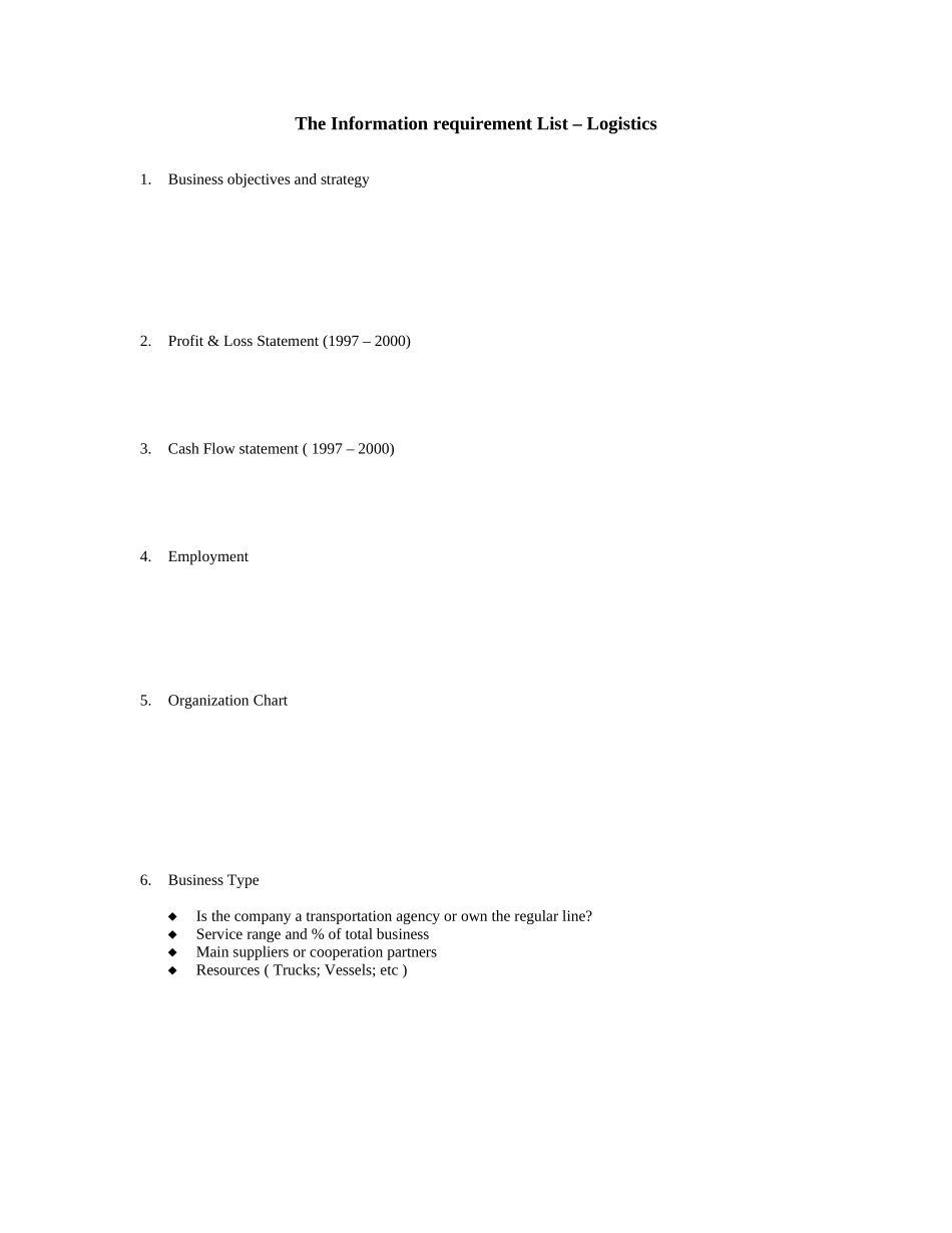 The Information requirement List.doc_第1页