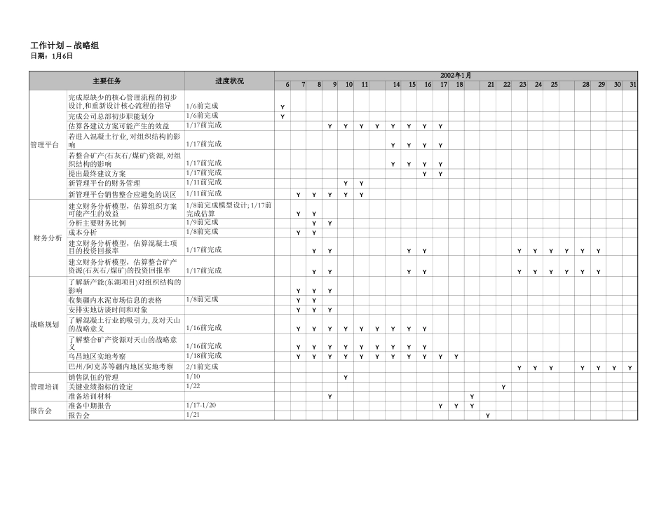 workplan of stratetic team.xls_第1页