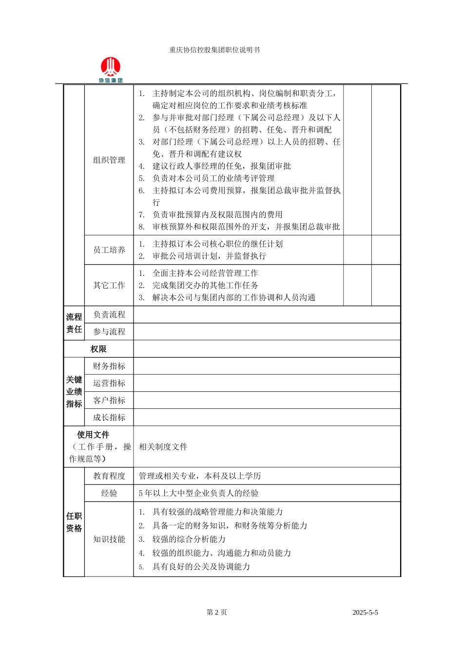 商务公司总经理职位说明书.doc_第2页