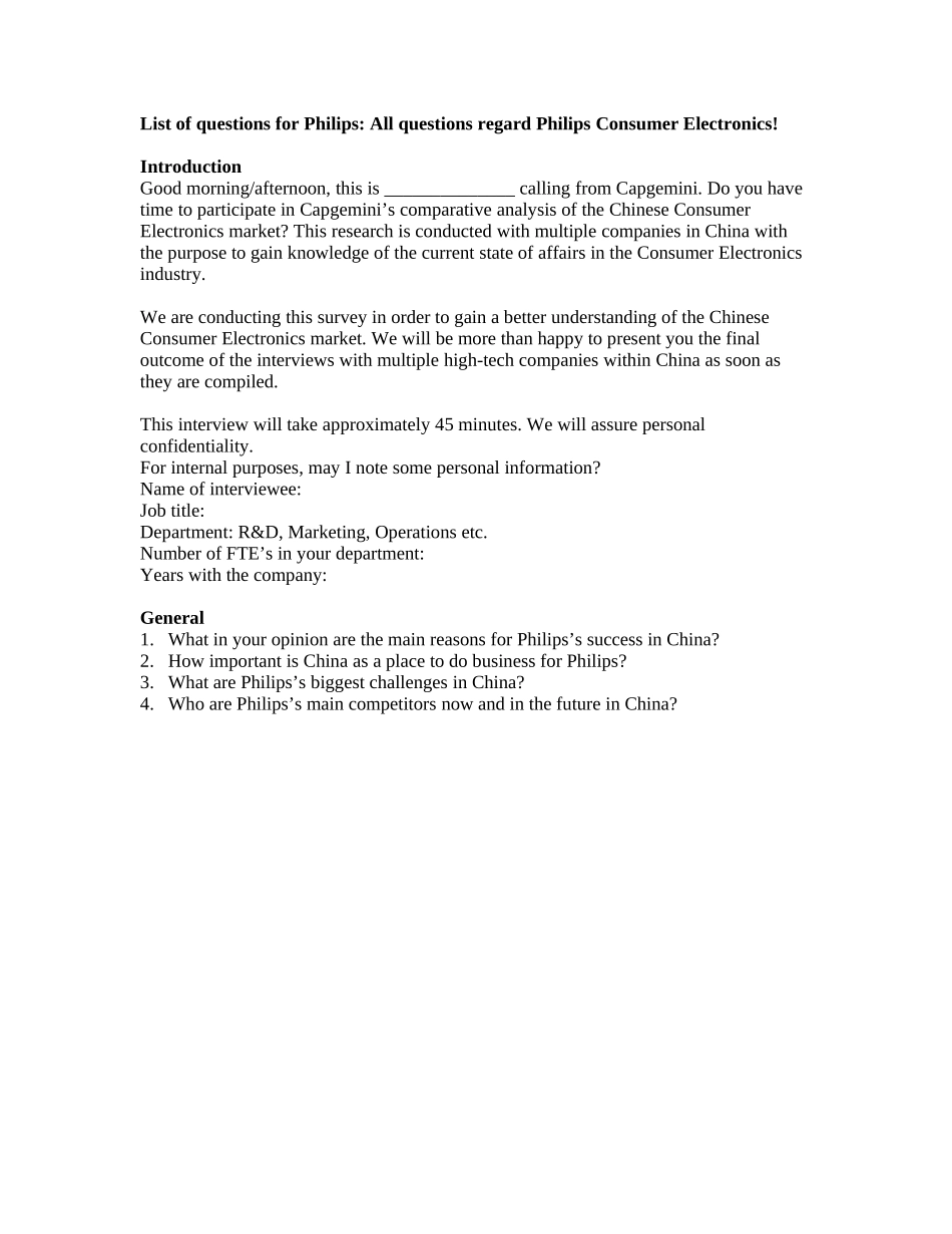 List of questions for Philips basis 10 sept.doc_第1页