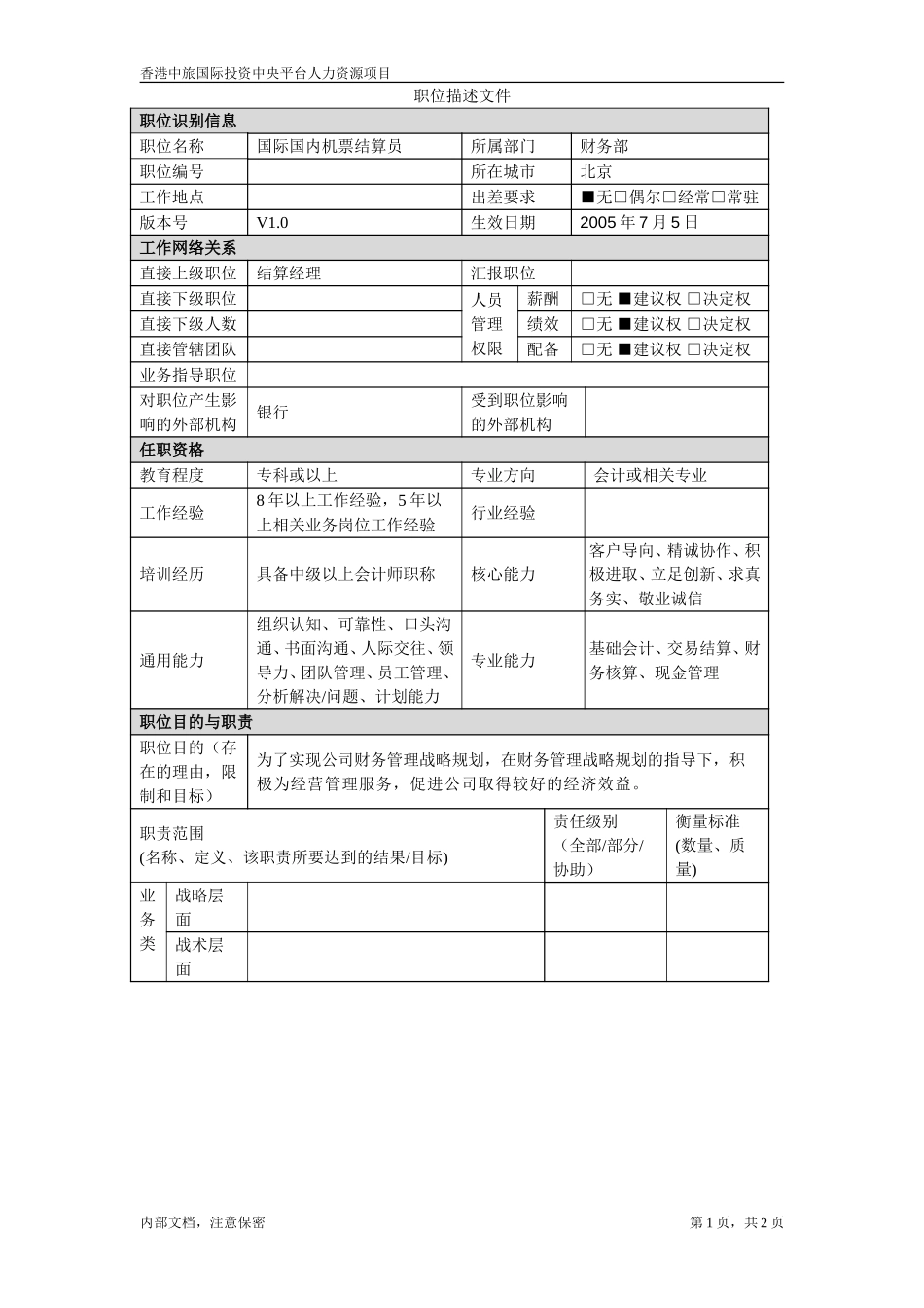 July 5-北京－国际国内机票结算员.doc_第1页