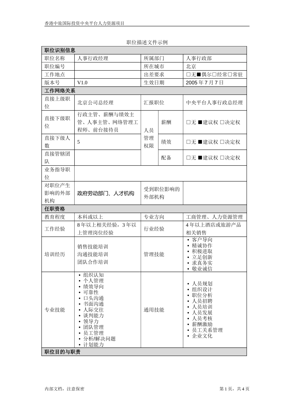 华北公司人事行政经理.doc_第1页