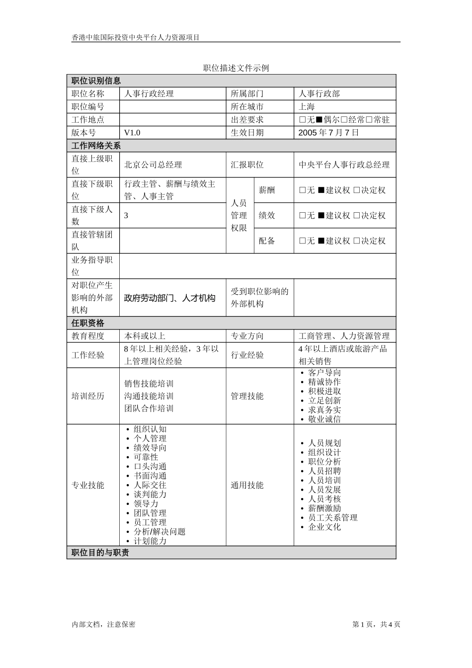 华东公司人事行政经理.doc_第1页