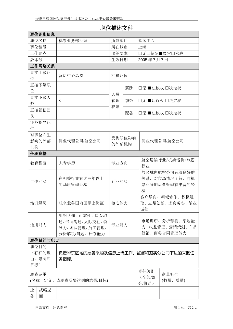 华东机票业务部经理.doc_第1页