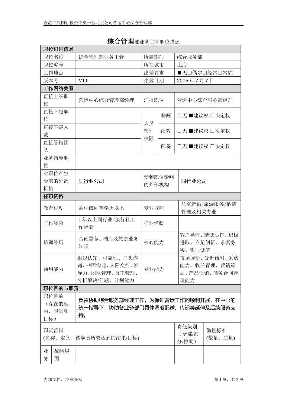 综合管理部业务主管.doc_第1页