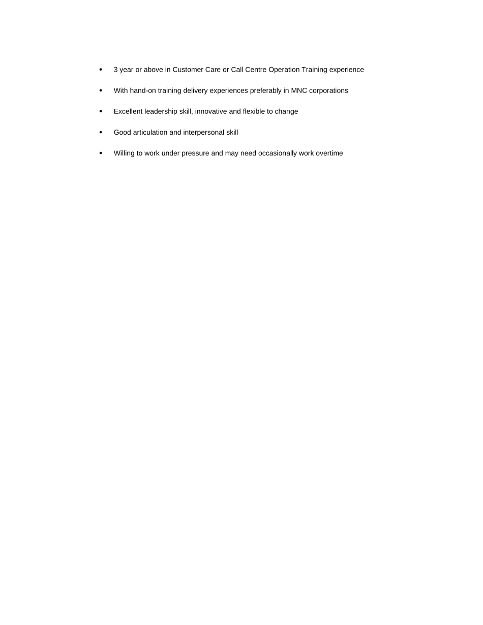 Contact Centre Positions Requirement_TrainLeader.doc_第2页