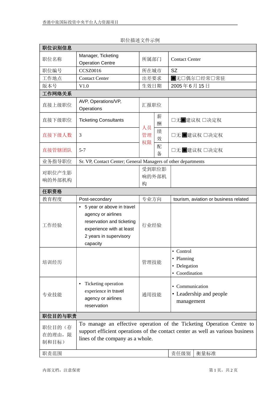 Manager, Ticketing Operation Centre.doc_第1页