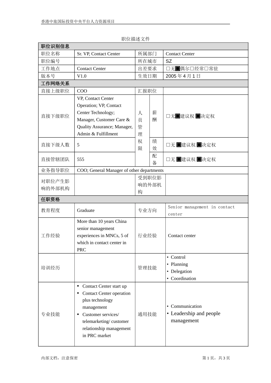 职位描述-高级副总裁.doc_第1页