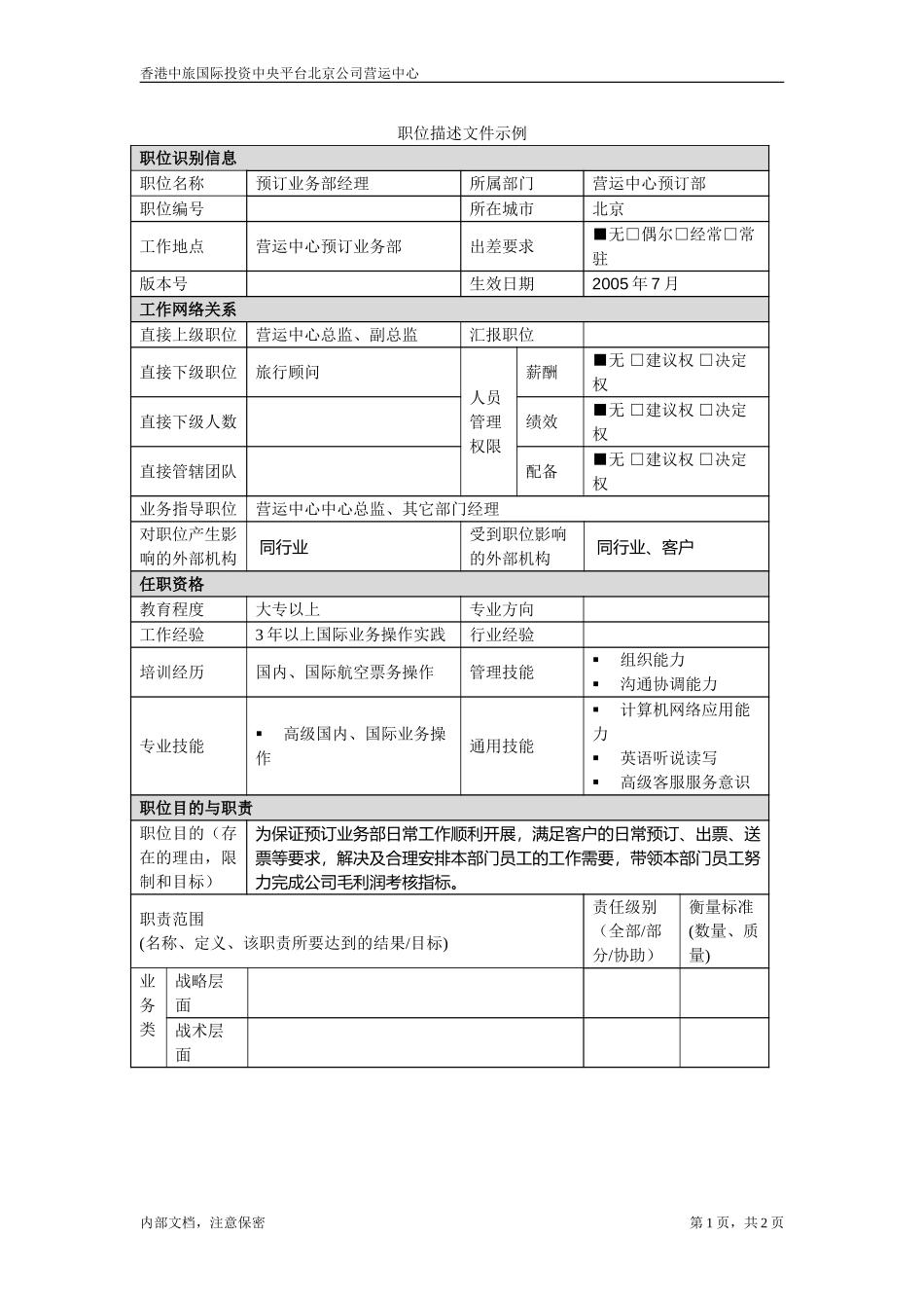 预订业务部经理.doc_第1页