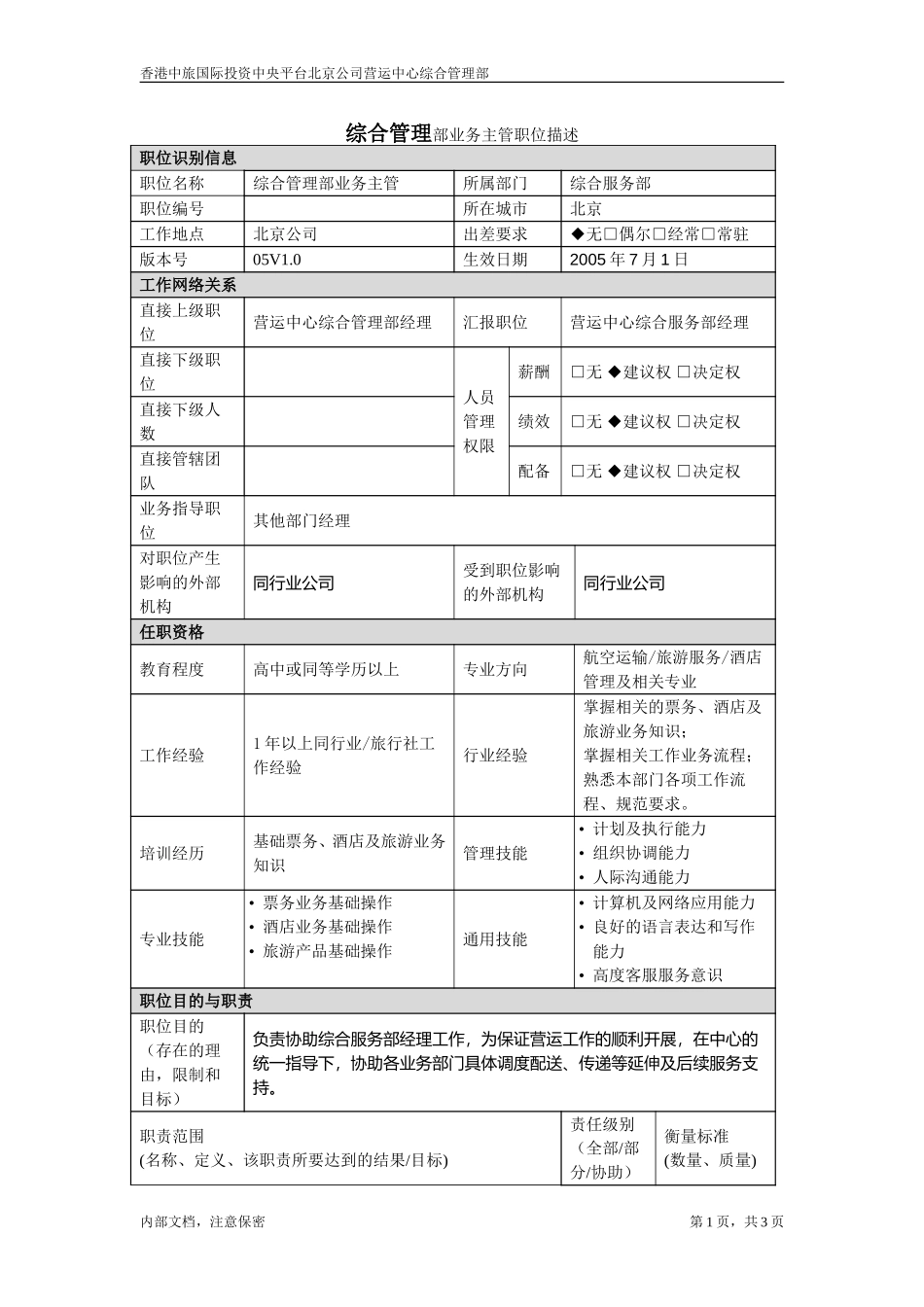 综合管理部业务主管.doc_第1页