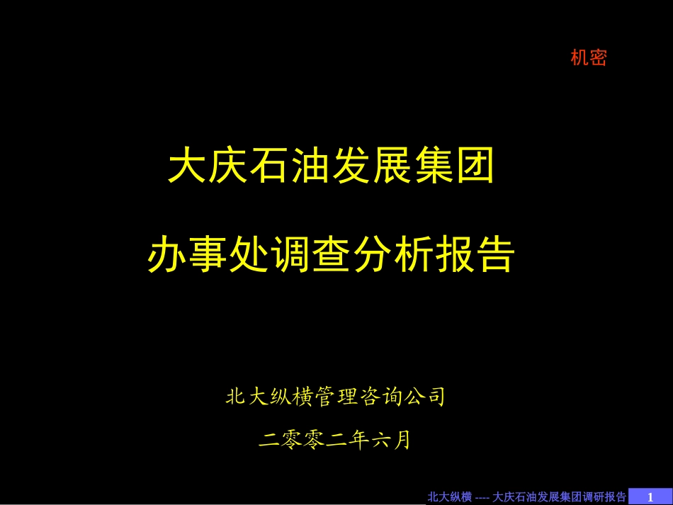 大庆石油发展集团办事处调研分析（2）.ppt_第1页