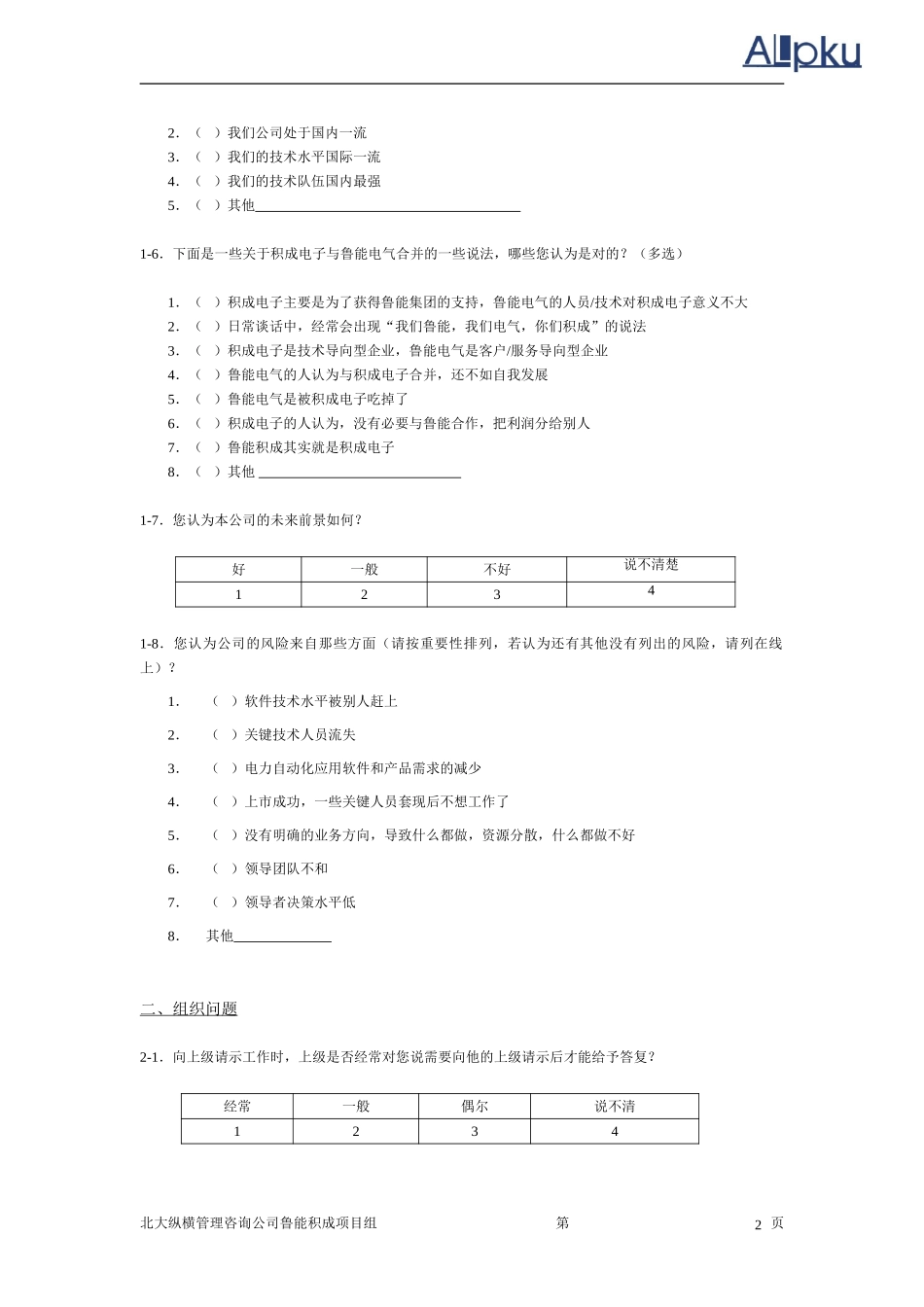 鲁能股份公司问卷.doc_第2页