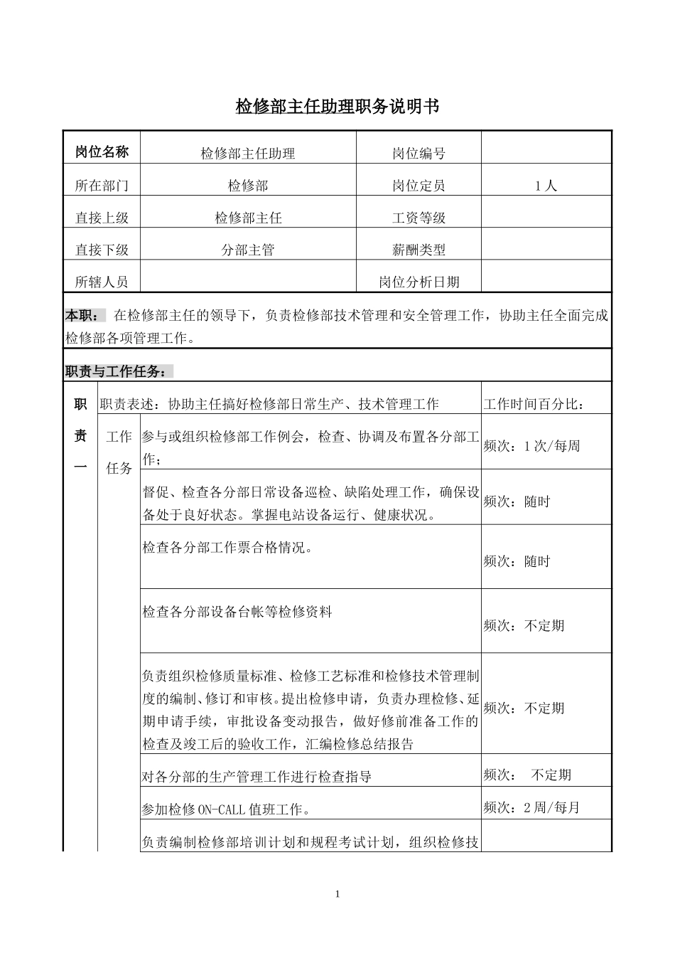 检修部主任助理.doc_第1页