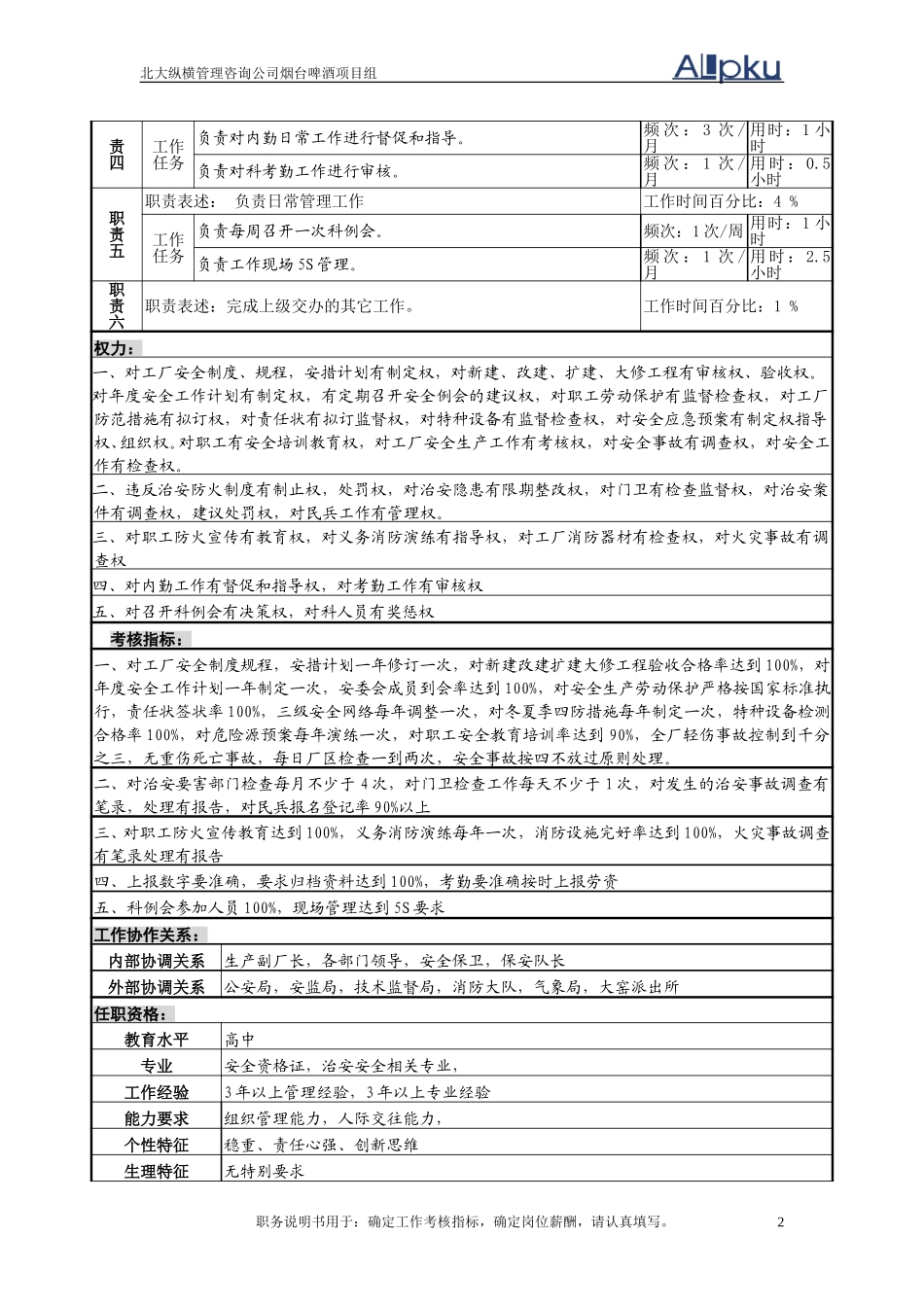 行政办公室副主任岗位说明书.doc_第2页