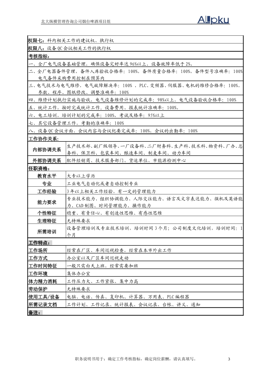 电气管理员岗位说明书A.doc_第3页