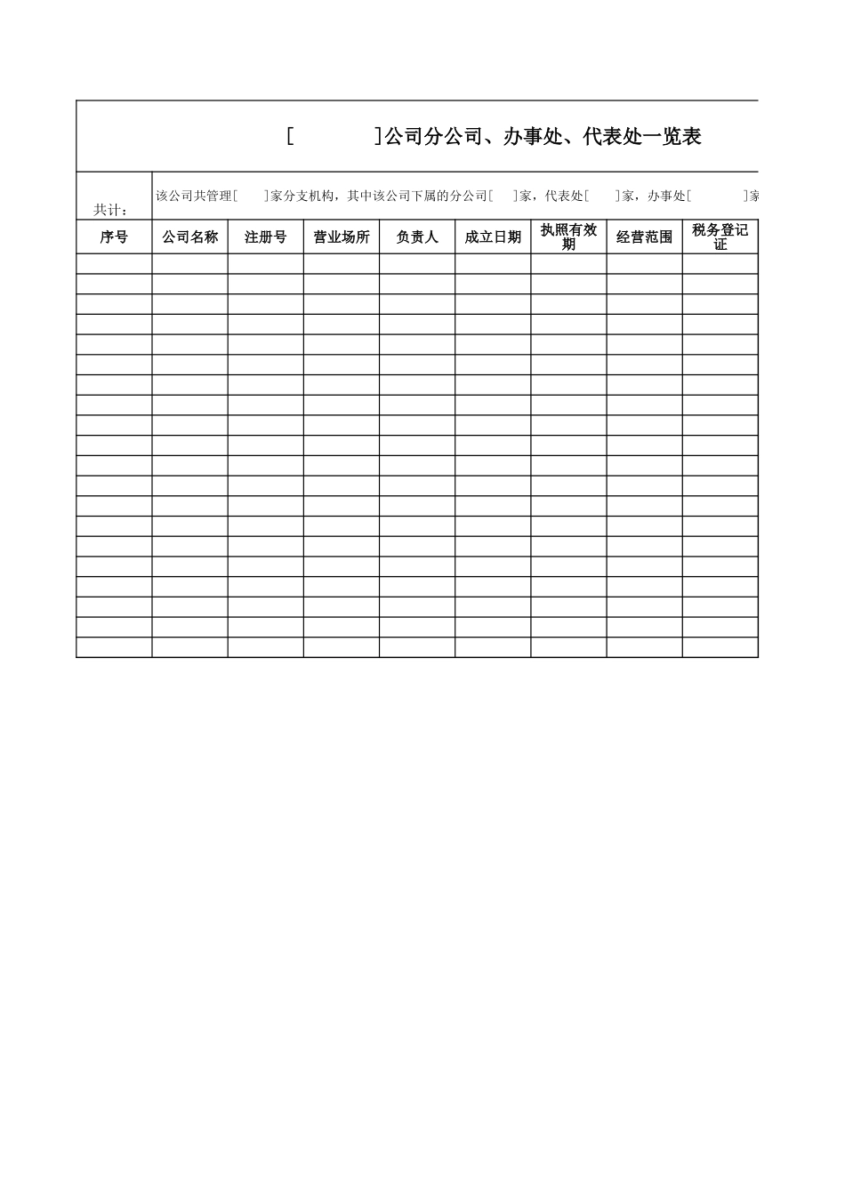 分公司表格041020.xls_第1页