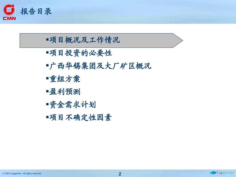 五矿控股重组华锡集团及大厂矿区项目建议书040928.ppt_第2页