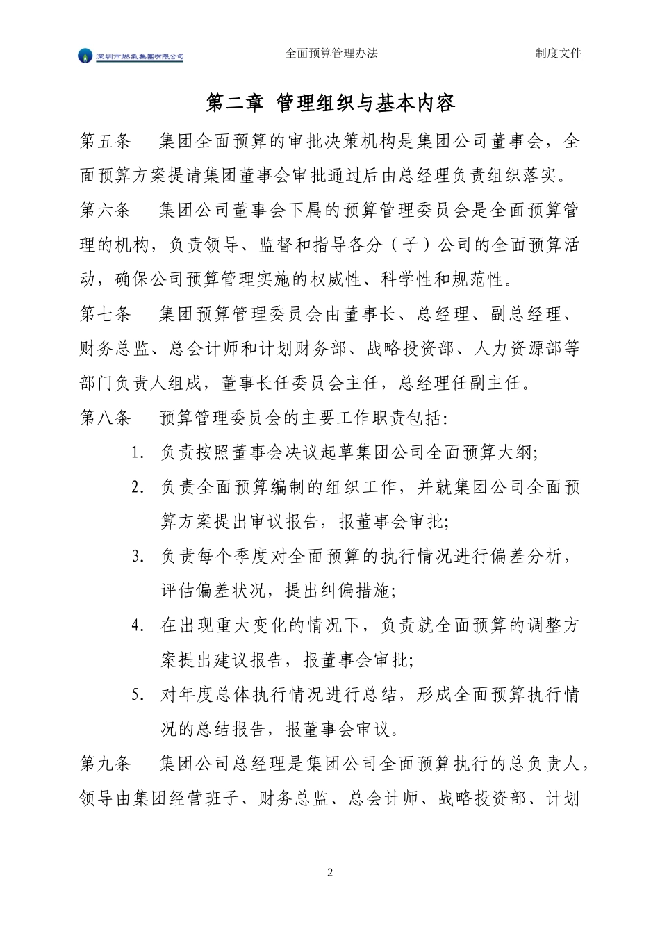04财务管理专题-深圳市燃气集团有限公司全面预算管理办法v0.6.doc_第2页