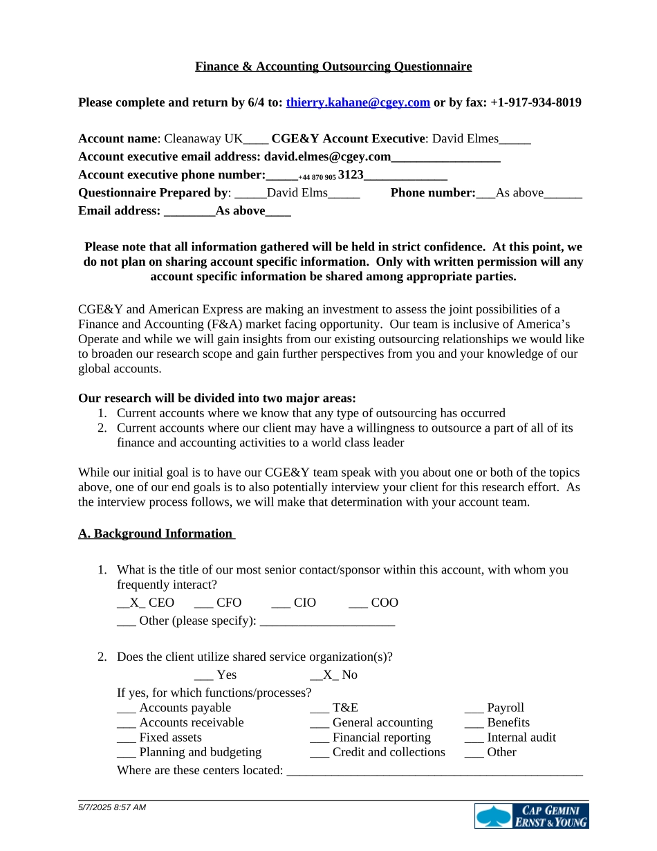 Amex FA OS Questionnaire Final CleanawayUK.doc_第1页