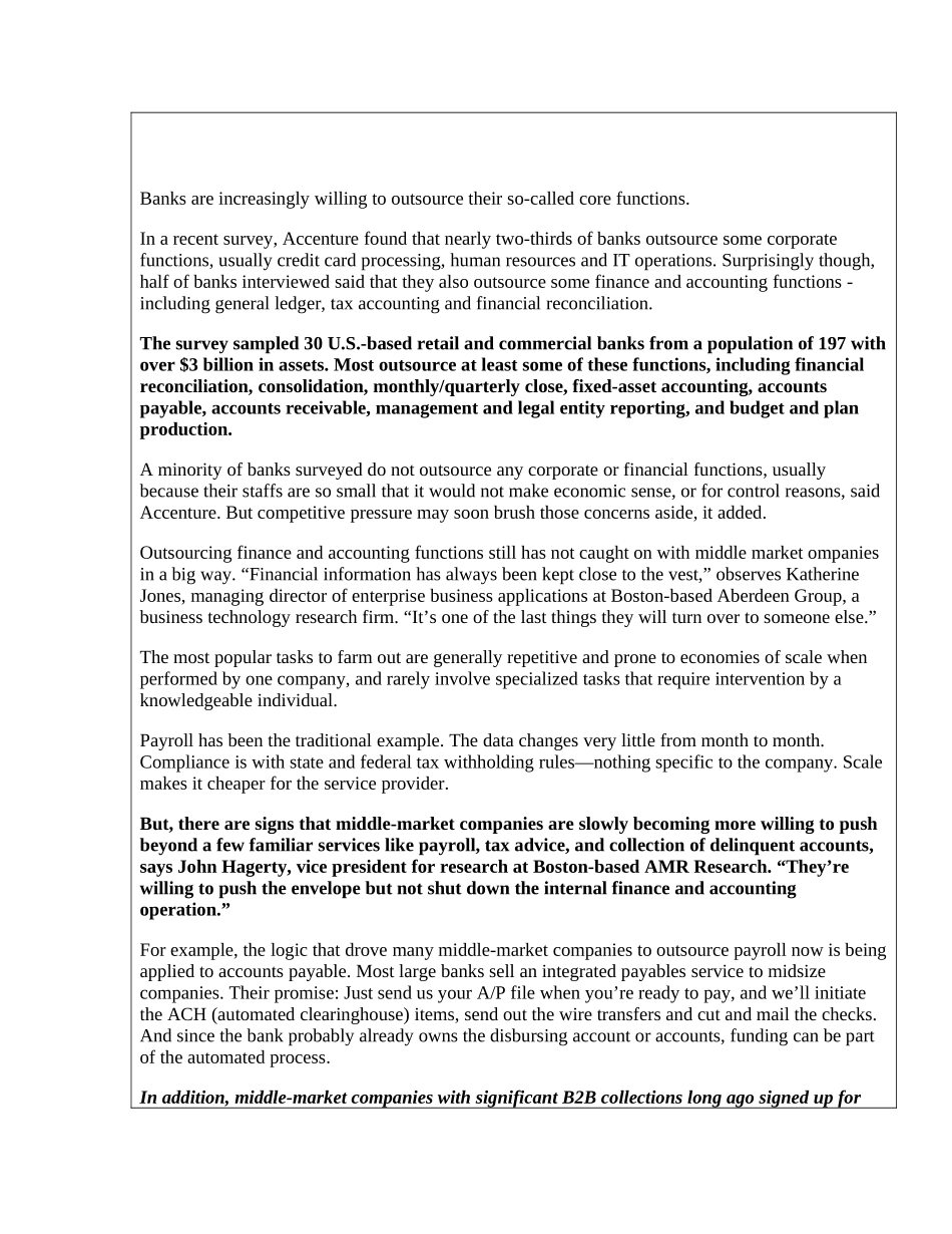 Banks are increasingly willing to outsource their so.doc_第1页