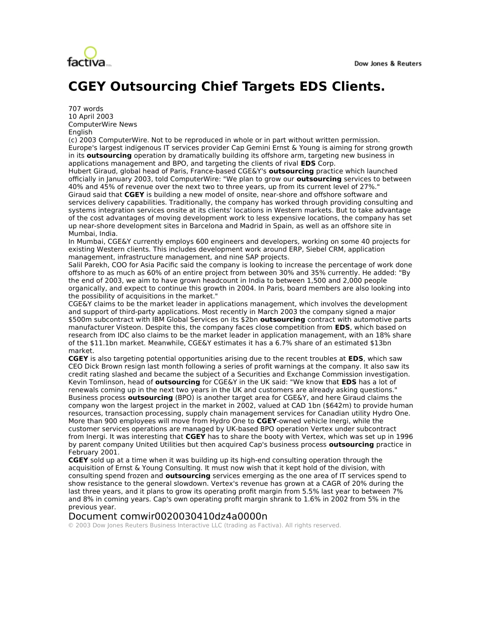 CGEY Outsourcing Chief Targets EDS Clients.doc_第1页