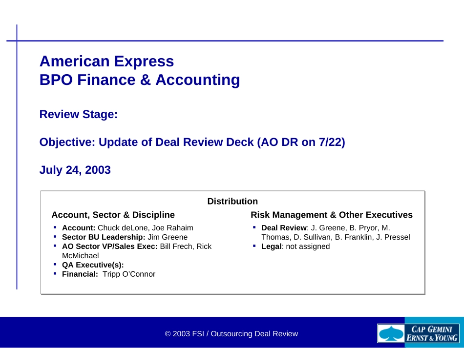 American Express BPO Deal Review-AO final.ppt_第1页