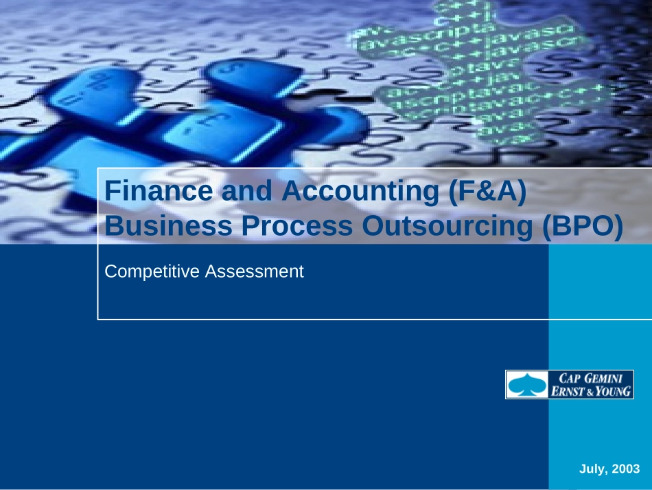 BPO - Competitors Assessment Generic.ppt_第1页