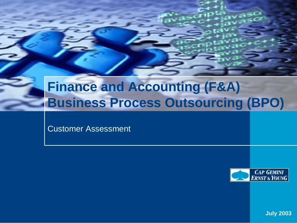 BPO- Customer Assessment Generic.ppt_第1页