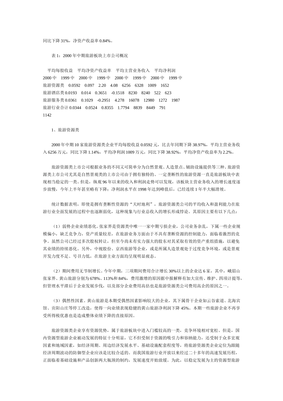 2000年上半年旅游板块上市公司综述.doc_第2页