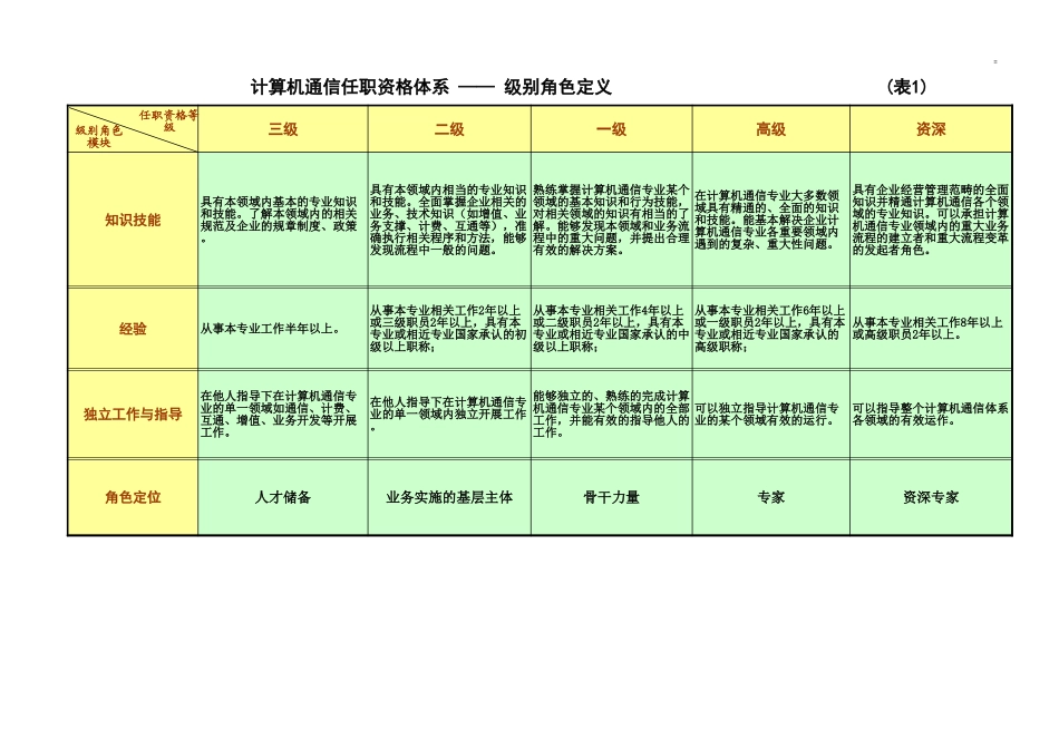 浙江联通任职资格标准 (5).xls_第1页