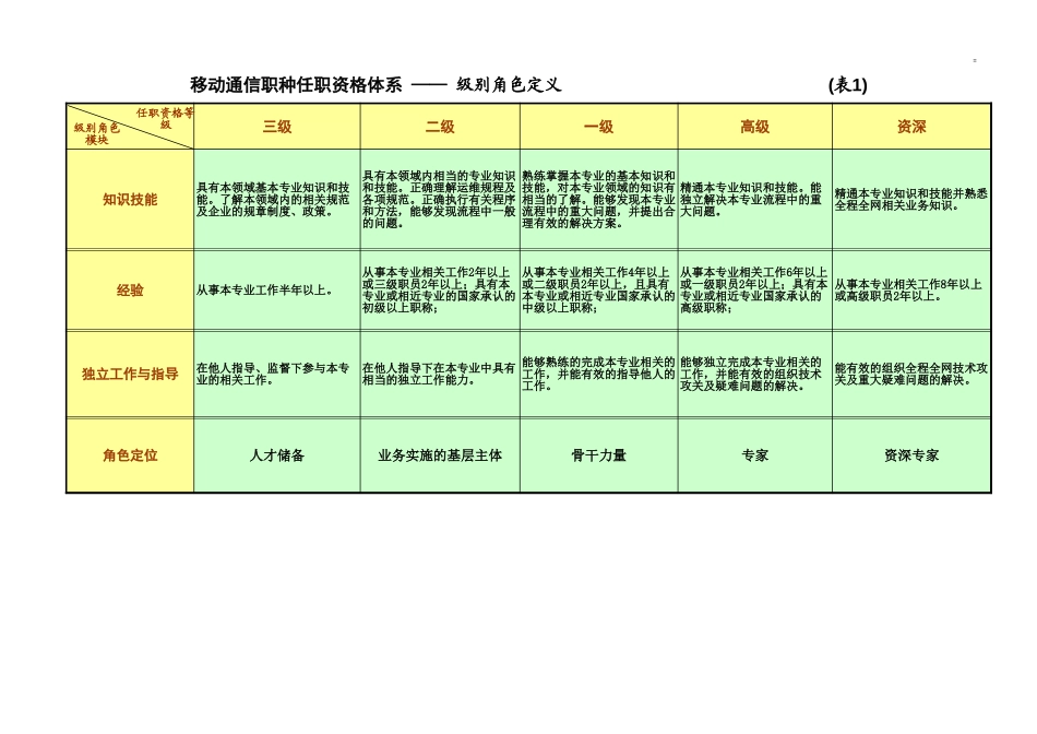 浙江联通任职资格标准 (12).xls_第1页