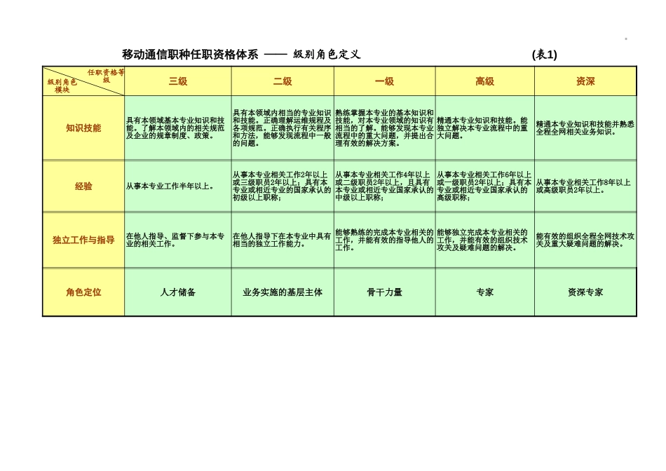 浙江联通任职资格标准修订版 (10).xls_第1页