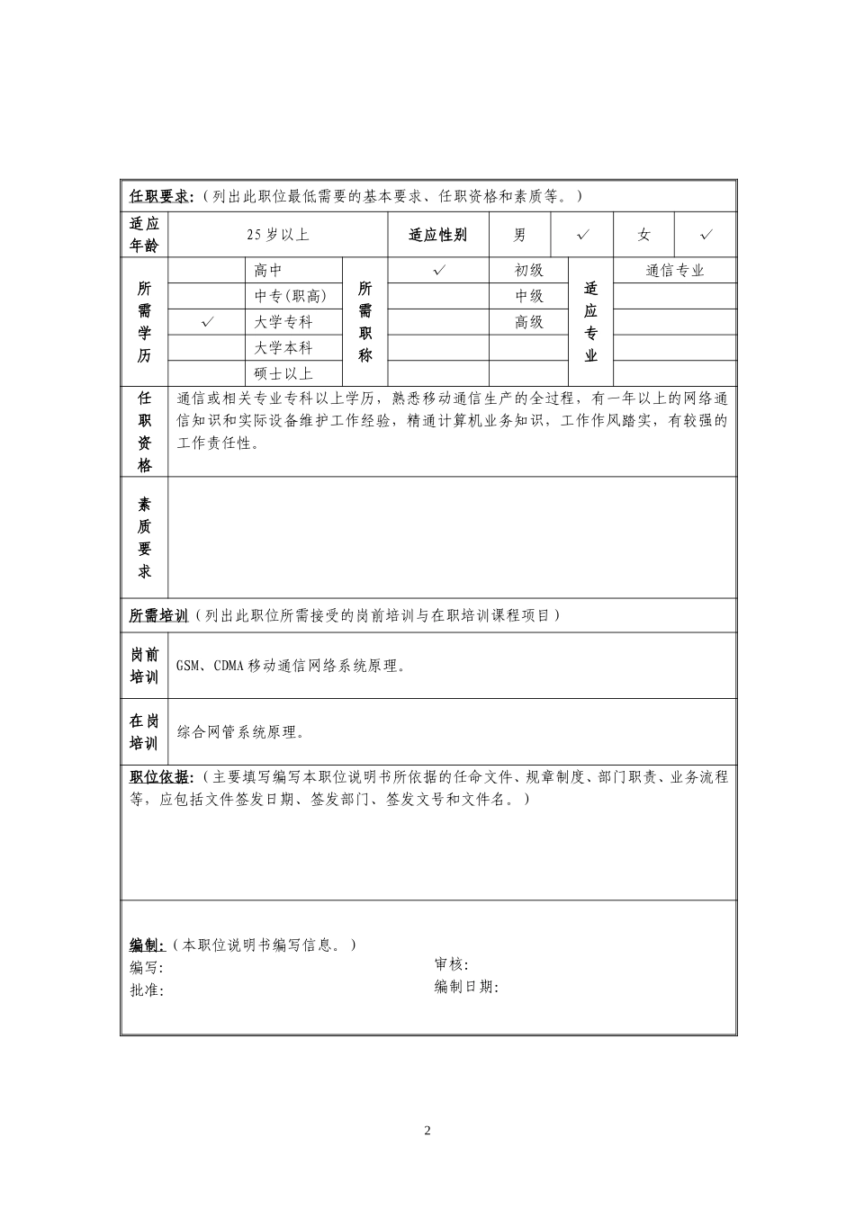 定岗定编与职位说明书-移动部 (3).doc_第2页