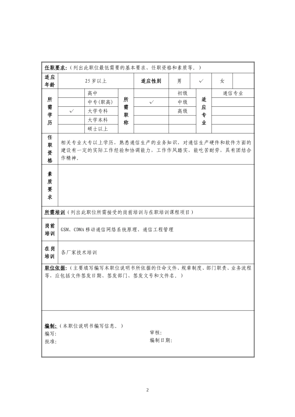 定岗定编与职位说明书-移动部 (7).doc_第2页