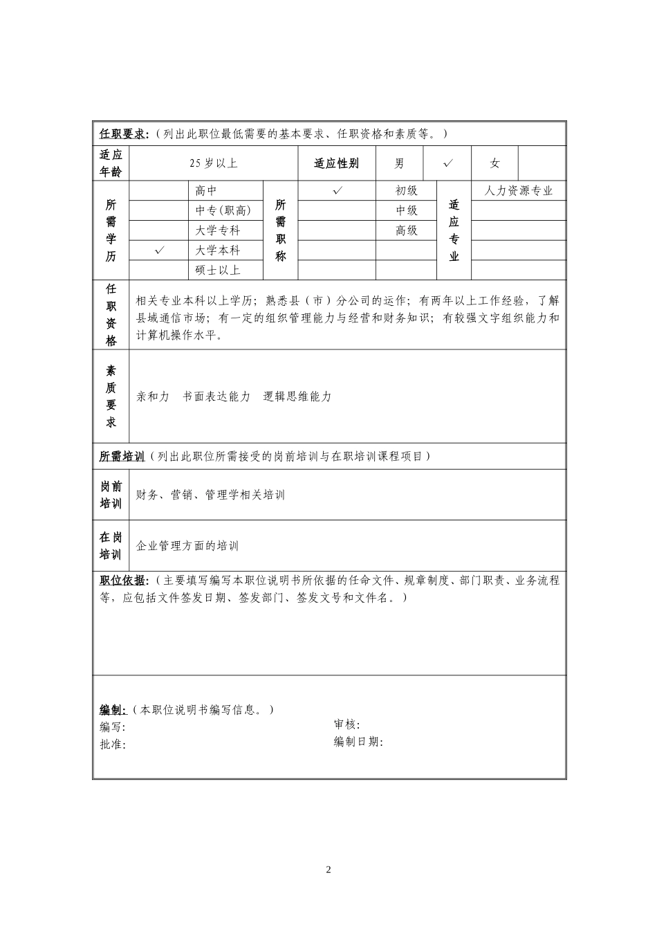 定岗定编与职位说明书-企业发展部 (4).doc_第2页