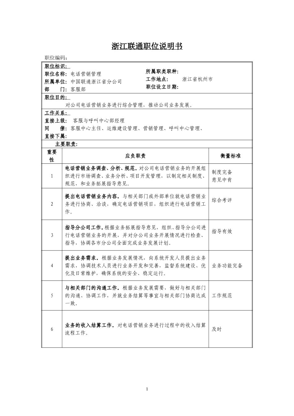 定岗定编与职位说明书-客服部 (8).doc_第1页