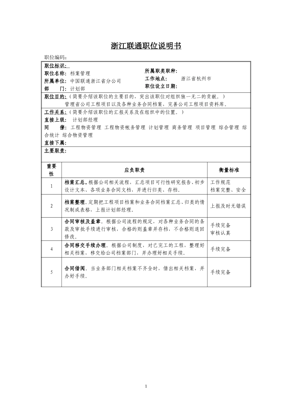 定岗定编与职位说明书-计划部 (8).doc_第1页