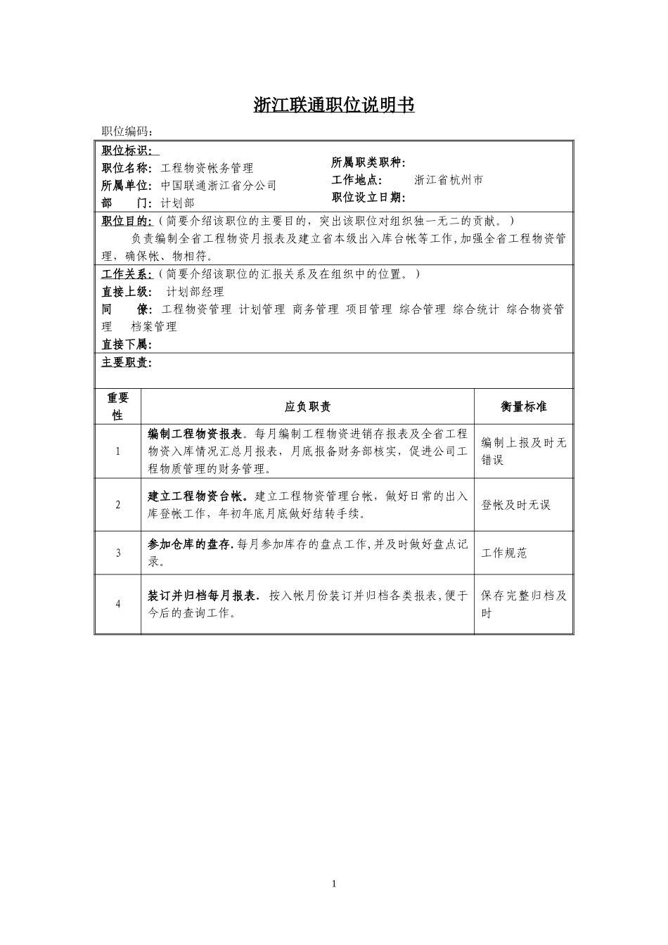 定岗定编与职位说明书-计划部 (11).doc_第1页